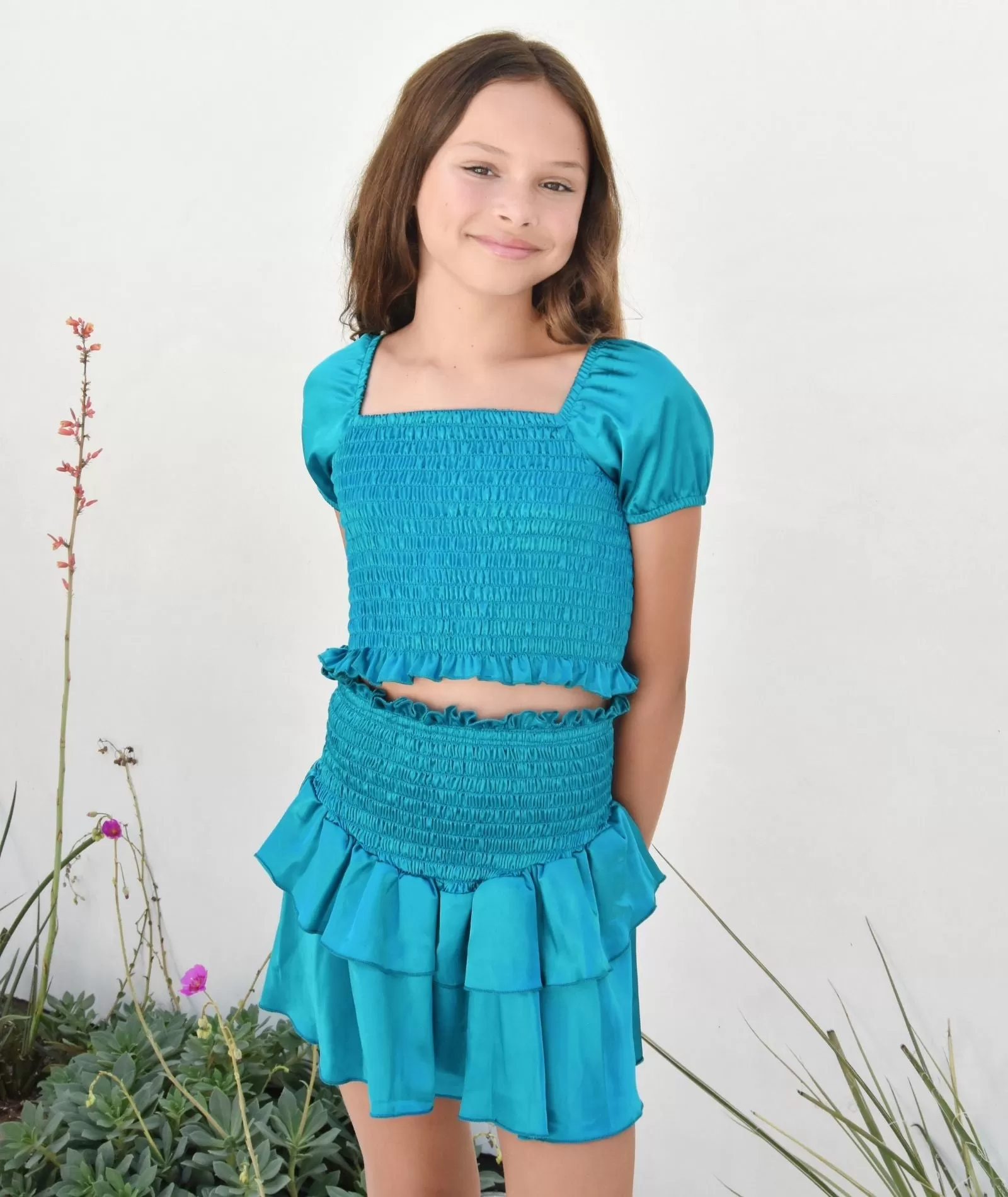 Cheryl Creations Girls Amber Smock Top