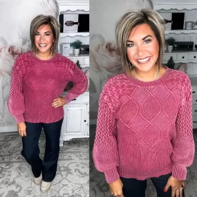 Classic Feelings Textured Sweater - Wine