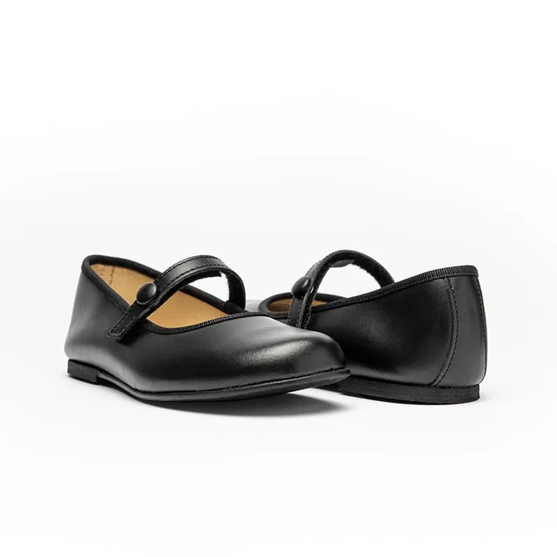 Classic Leather Hard Sole Mary Janes in Black