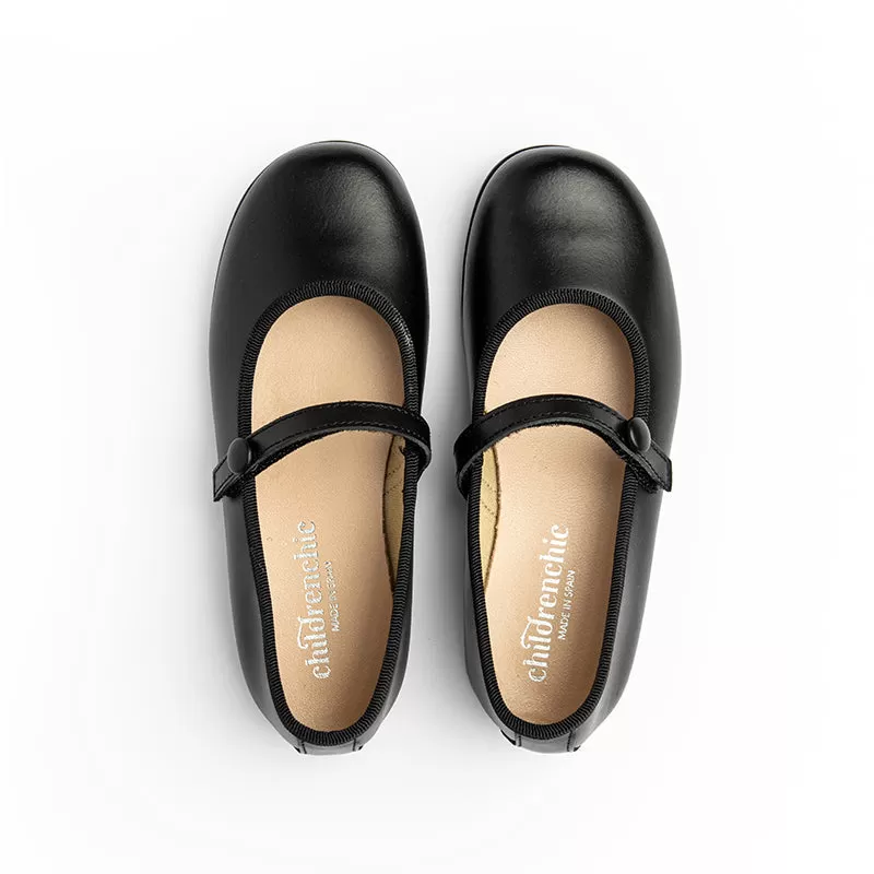 Classic Leather Hard Sole Mary Janes in Black