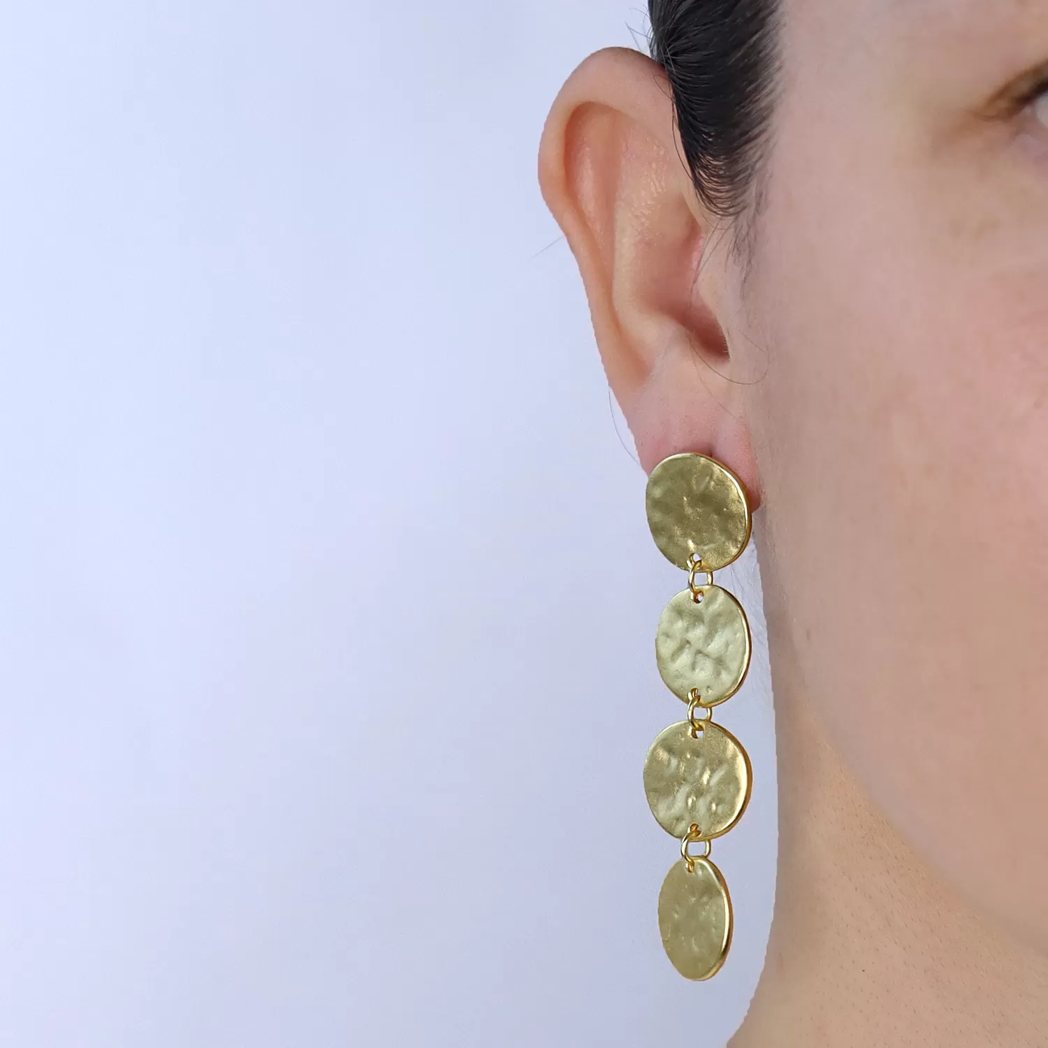 Coins drop clip-on Earrings