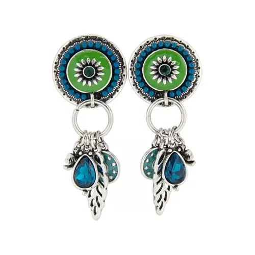 Colorful Ethnic Beads Charms Statement Earrings - 2 Colors