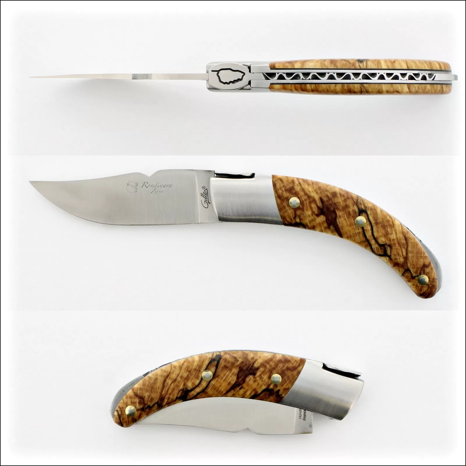 Corsican Rondinara Folding Knife - Burled Beech End Grain