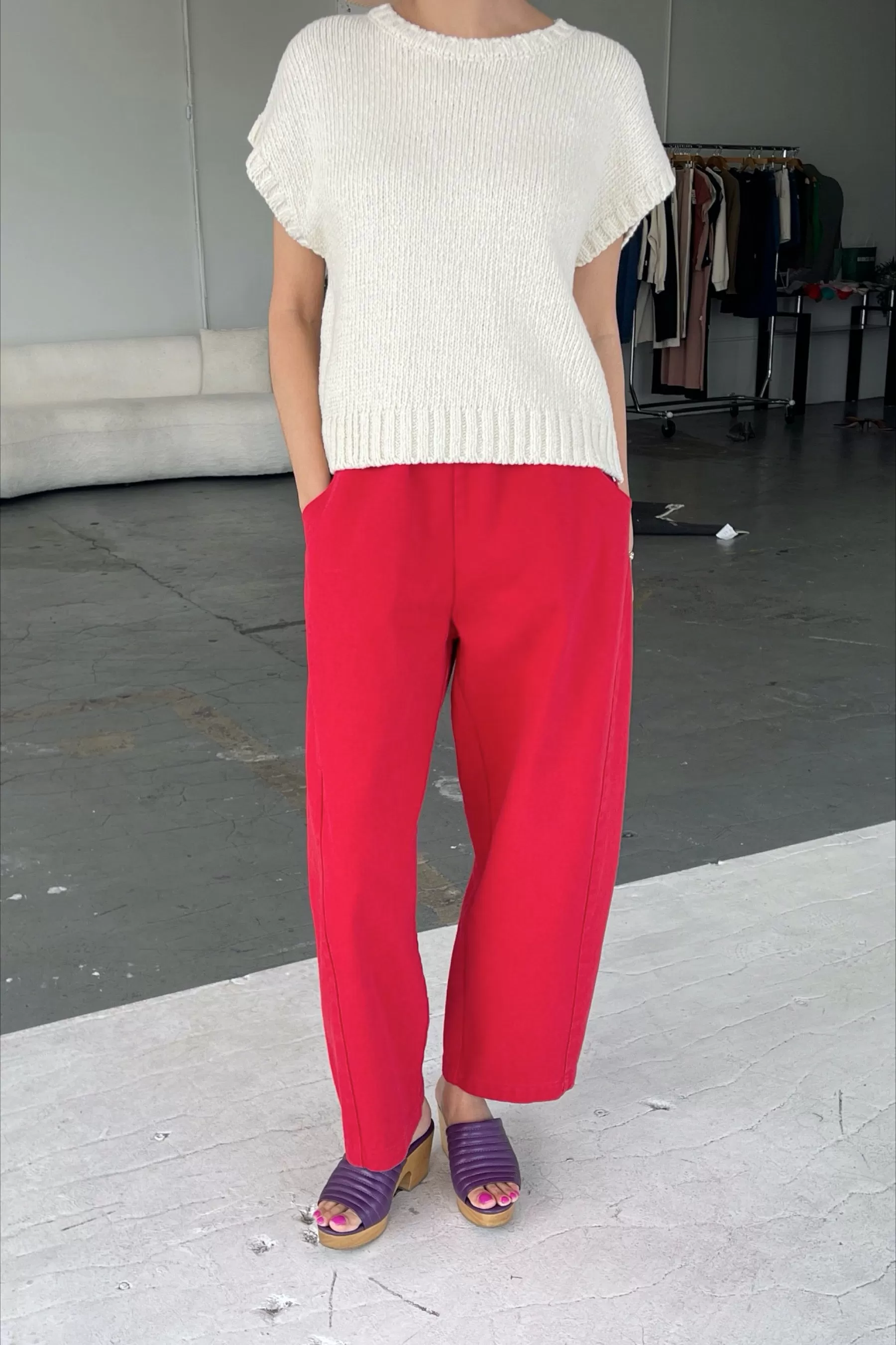 Crayon Red Canvas Arc Pant