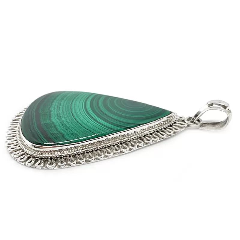 Damini Malachite Gemstone Pendant-C