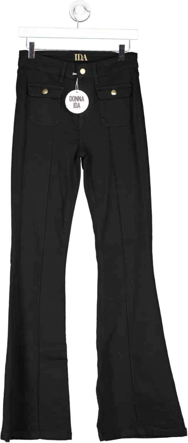 DONNA IDA Black Martha The High Top Classic Flare Trousers W27