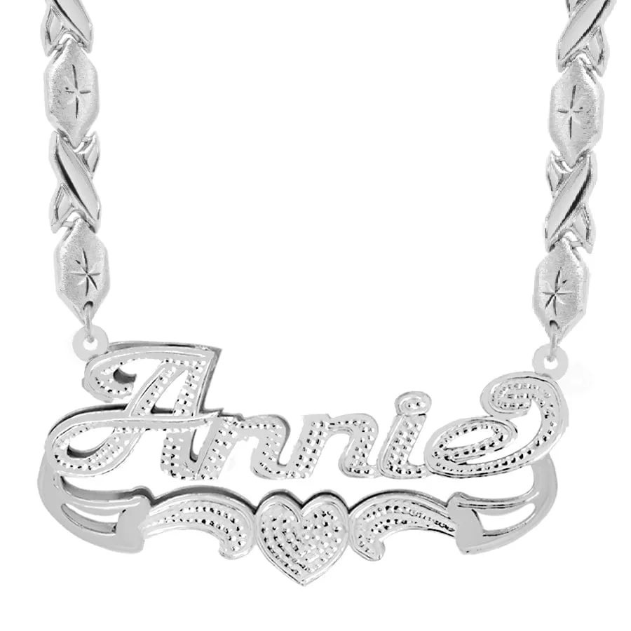 Double Nameplate necklace Annie with Xoxo Chain