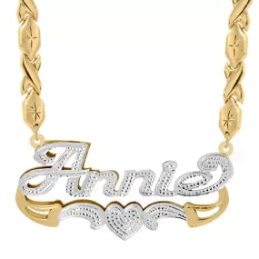 Double Nameplate necklace Annie with Xoxo Chain