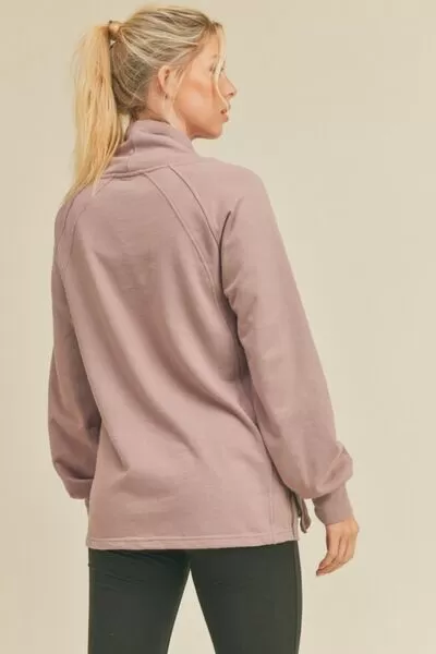 Drawstring Side Zip Sweatshirt