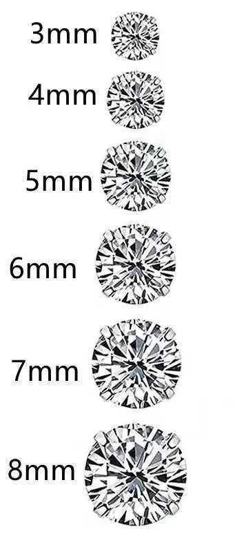 Durable Stainless Steel Zircon Stud Earrings