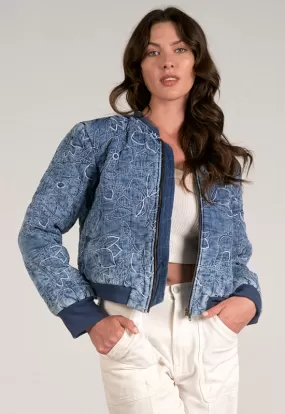 Elan - Denim Bomber Jacket Navy