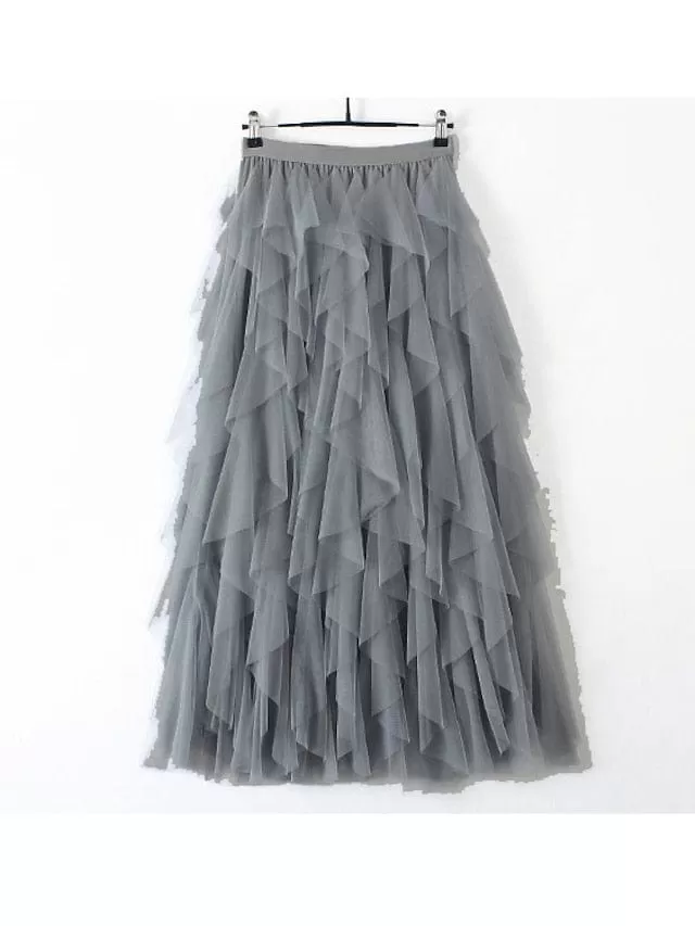 Elegant One-Size Women's Pleated Swing Skirts