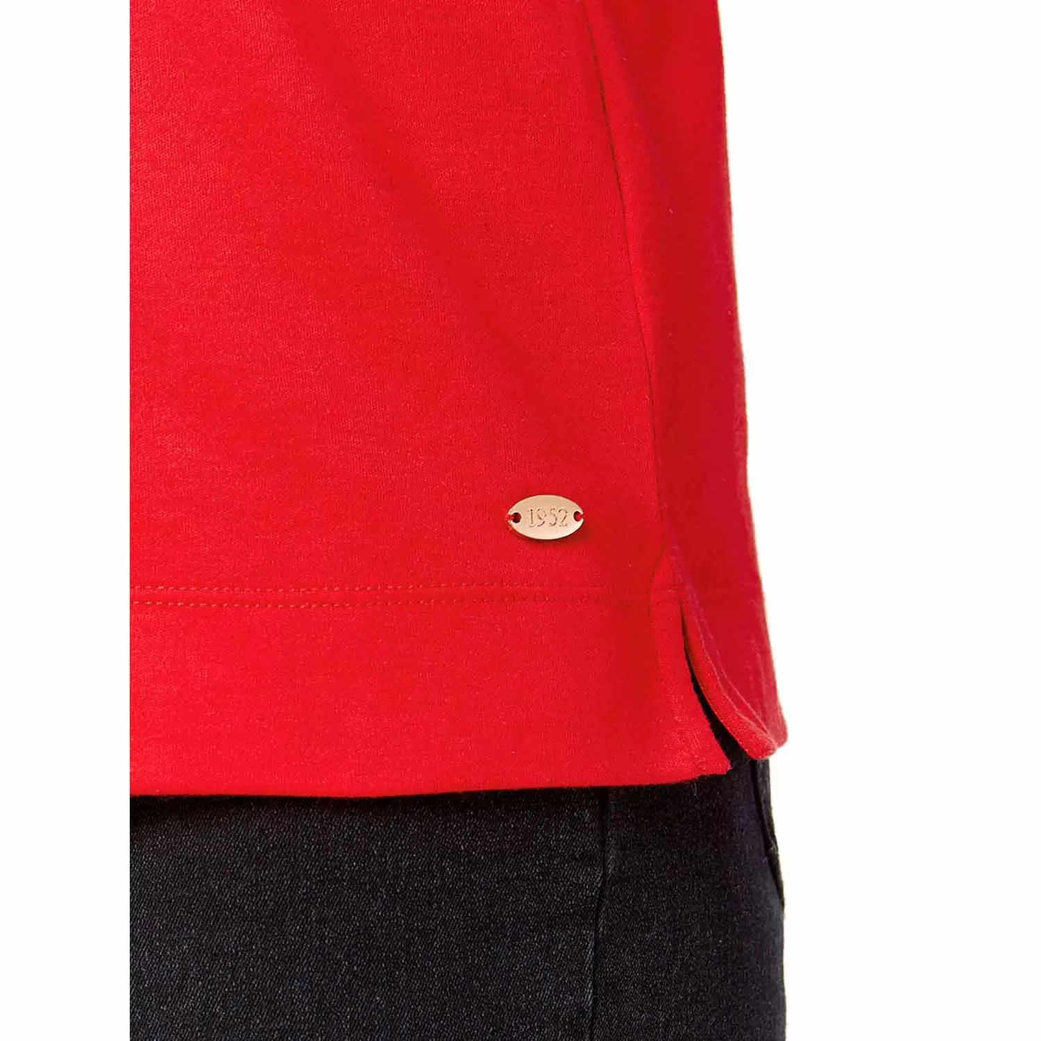 Embellished Neck Top - Tomato