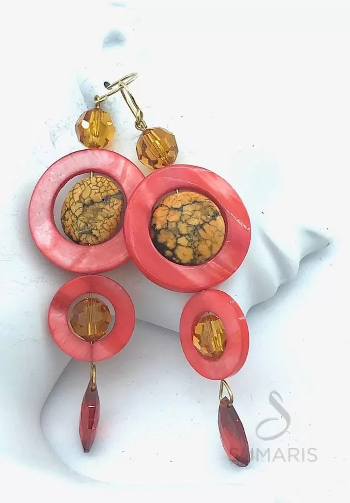 ENCIRCLED ORANGE OOAK STATEMENT EARRINGS