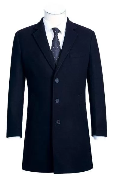 ENGLISH LAUNDRY Wool Blend Breasted Navy Top Coat EL53-01-092