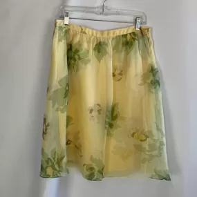 Escada Yellow Floral Print Skirt