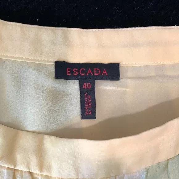 Escada Yellow Floral Print Skirt