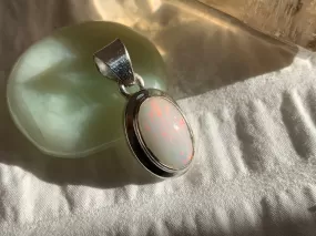 Ethiopian Welo Opal Ansley Pendant - Long Oval