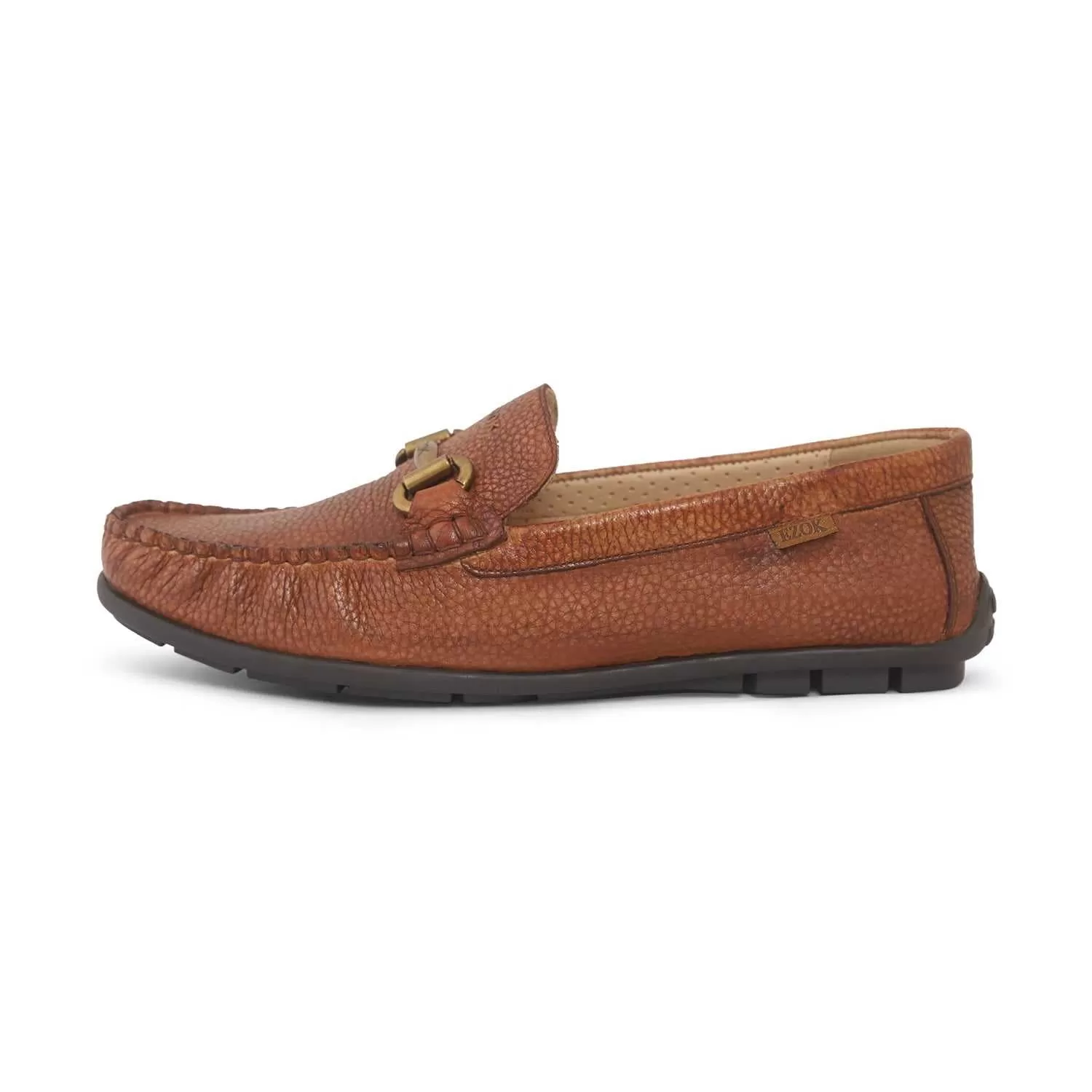 Ezok Mens Tan Moccasin Driving Leather Loafers