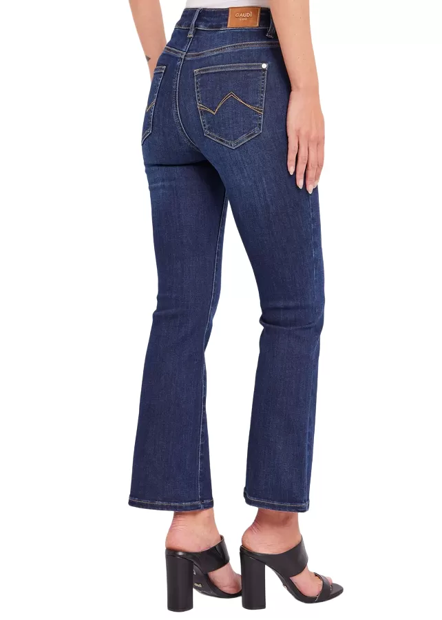 Gaudì women's flared jeans trousers Flaire Cropped Frida 411BD26035 medium blue