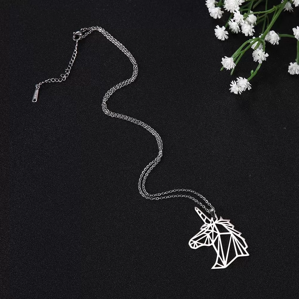 Geometric Unicorn Necklace