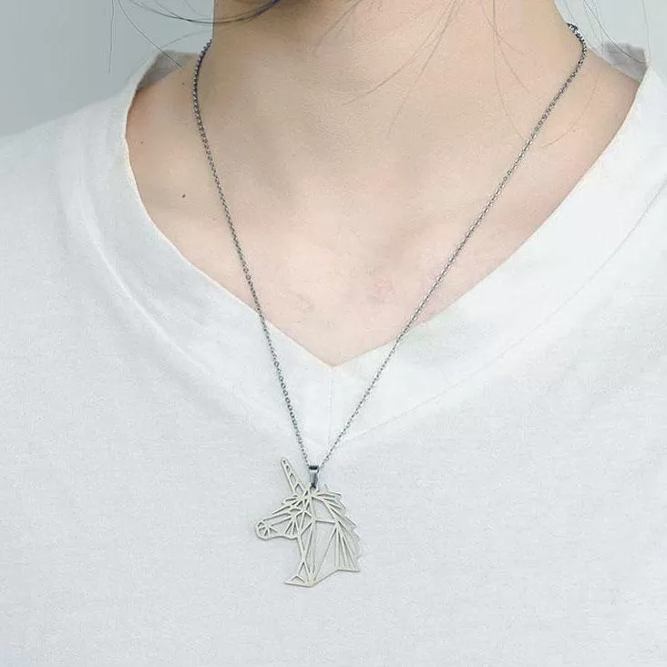 Geometric Unicorn Necklace