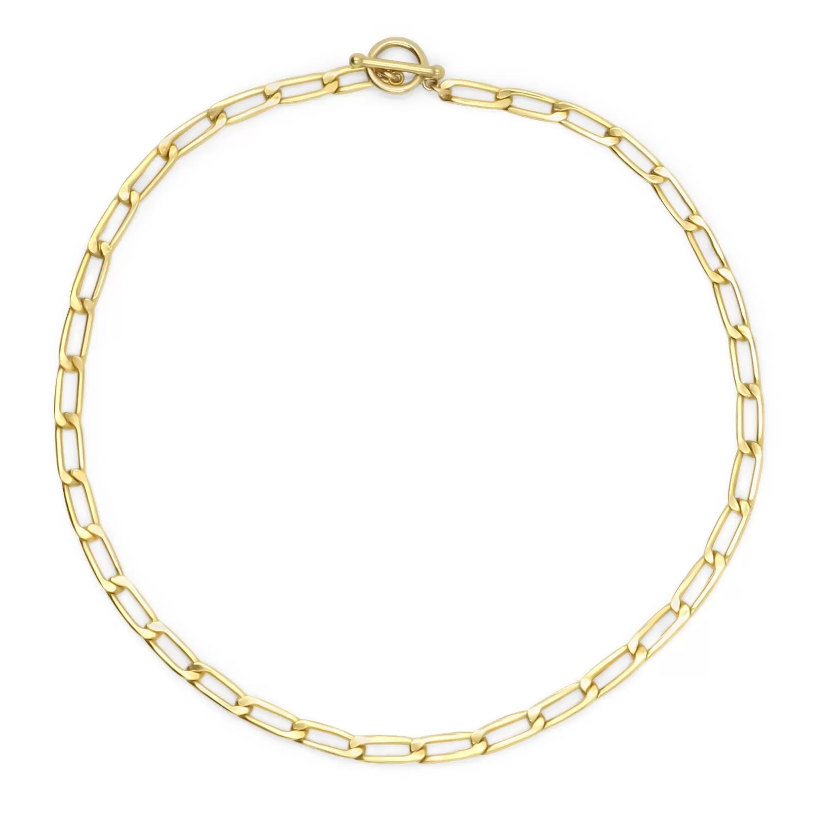 Gold Filled - Large Elongated Curb Chain Necklace