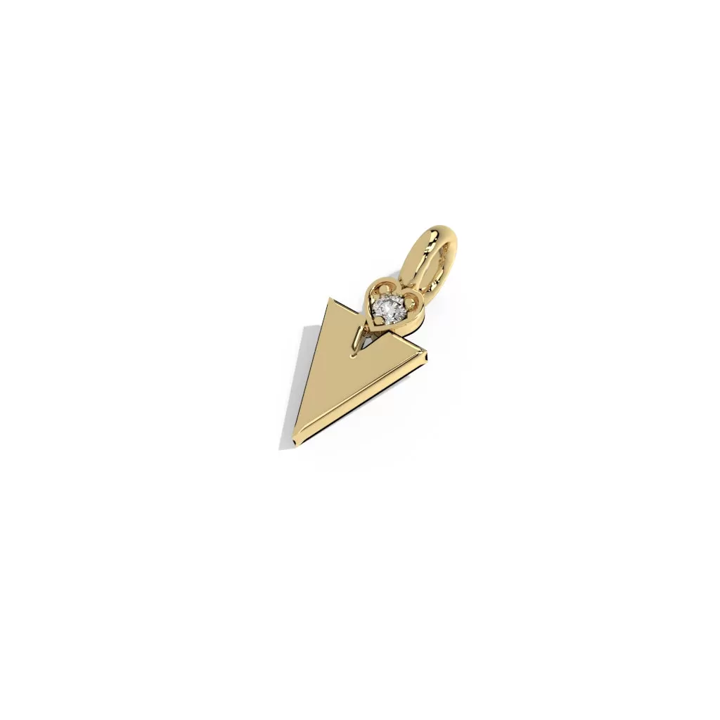 Gold Smooth Charm Letter Pendant - Heart