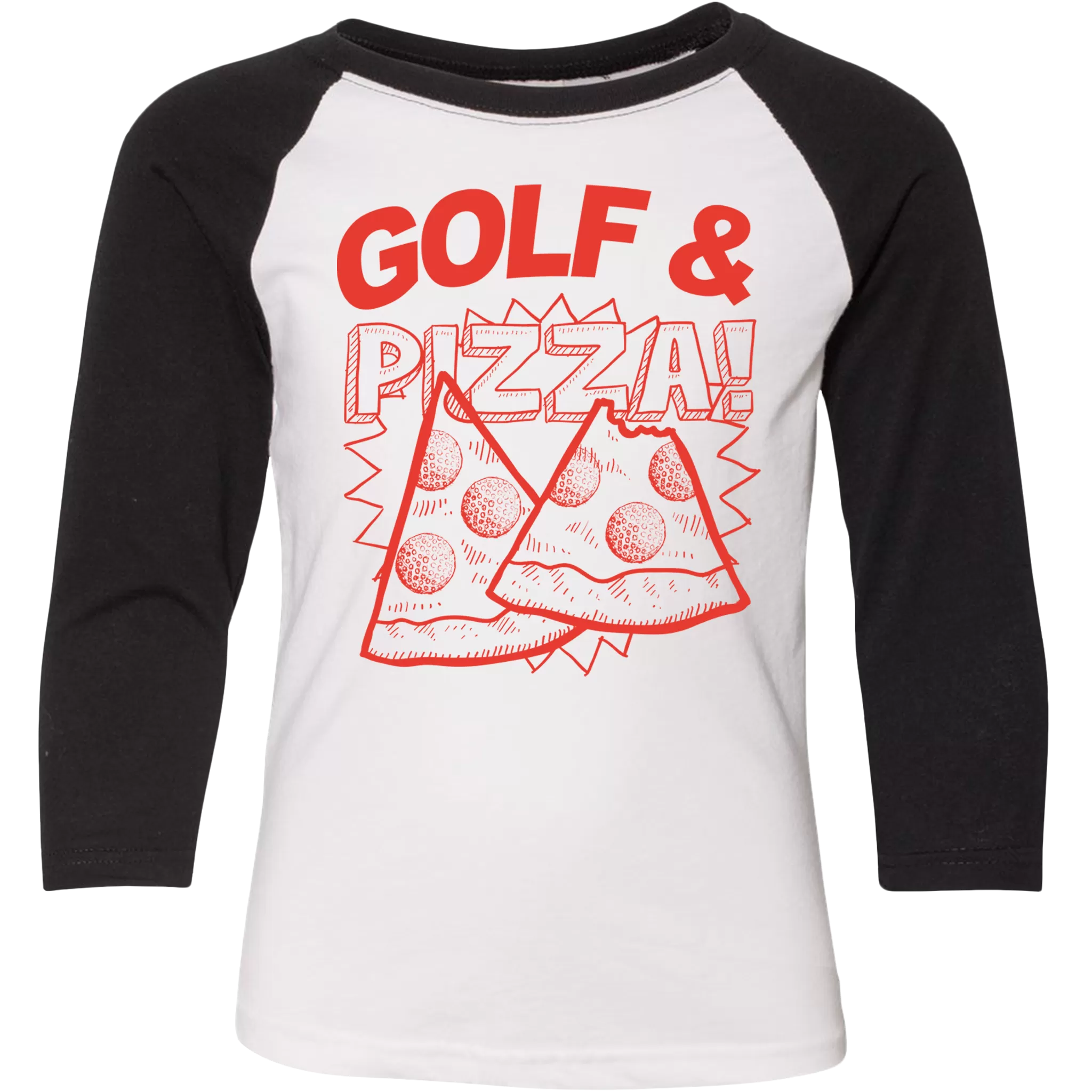 Golf & Pizza Kids Raglan T-Shirt