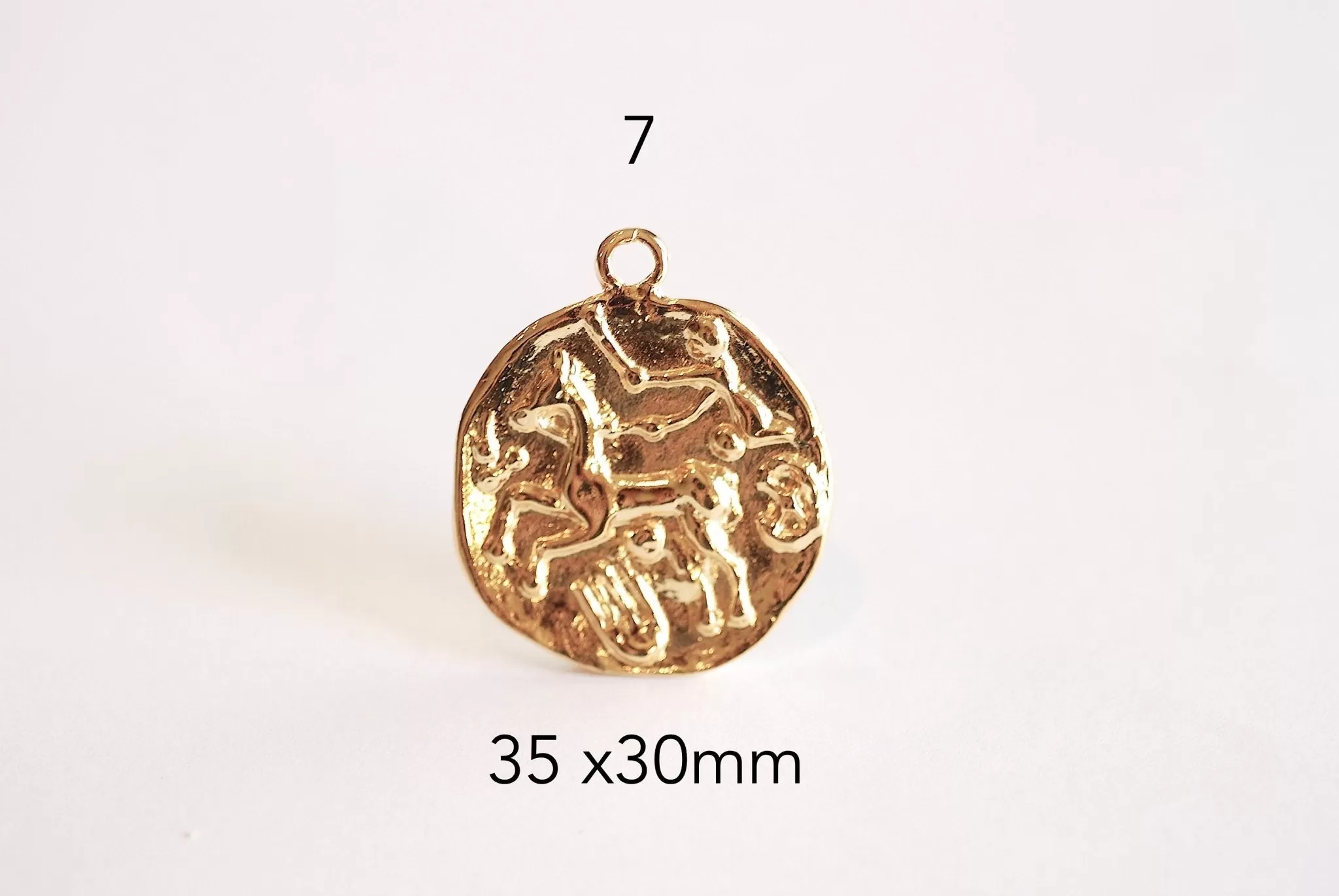 Greek Coin Charm Pendant- Vermeil Gold 22k Gold plated over 925 Sterling Silver, Greek Coins, Spanish Coins, Ancient Roman Coin, Medallion