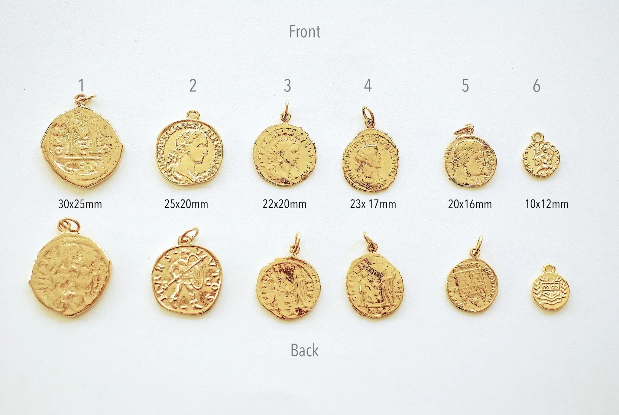 Greek Coin Charm Pendant- Vermeil Gold 22k Gold plated over 925 Sterling Silver, Greek Coins, Spanish Coins, Ancient Roman Coin, Medallion