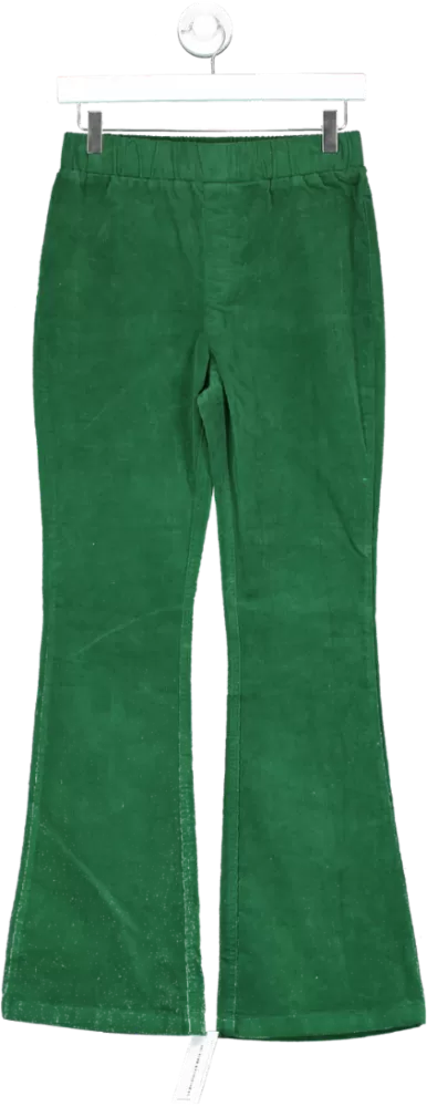 Green Bootcut Flared Coduroy Trousers UK S