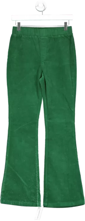 Green Bootcut Flared Coduroy Trousers UK S