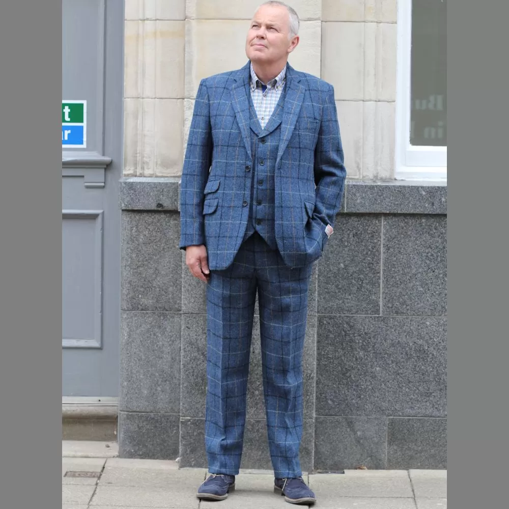 Harris Tweed Ensay Bule Marl Trouser>>