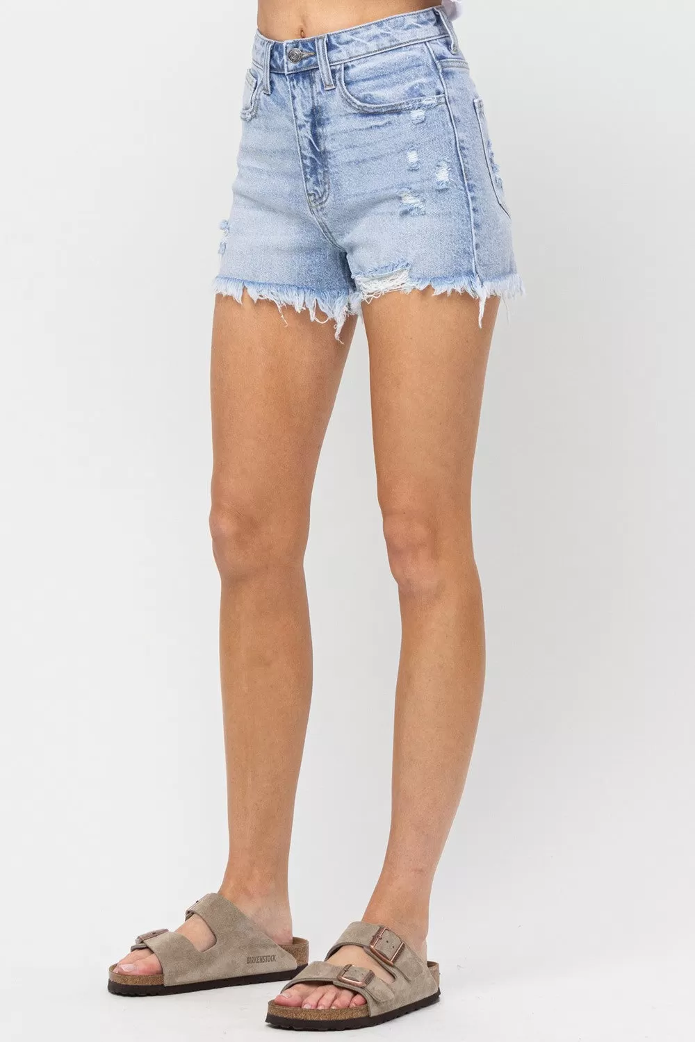 High Rise Frayed Short