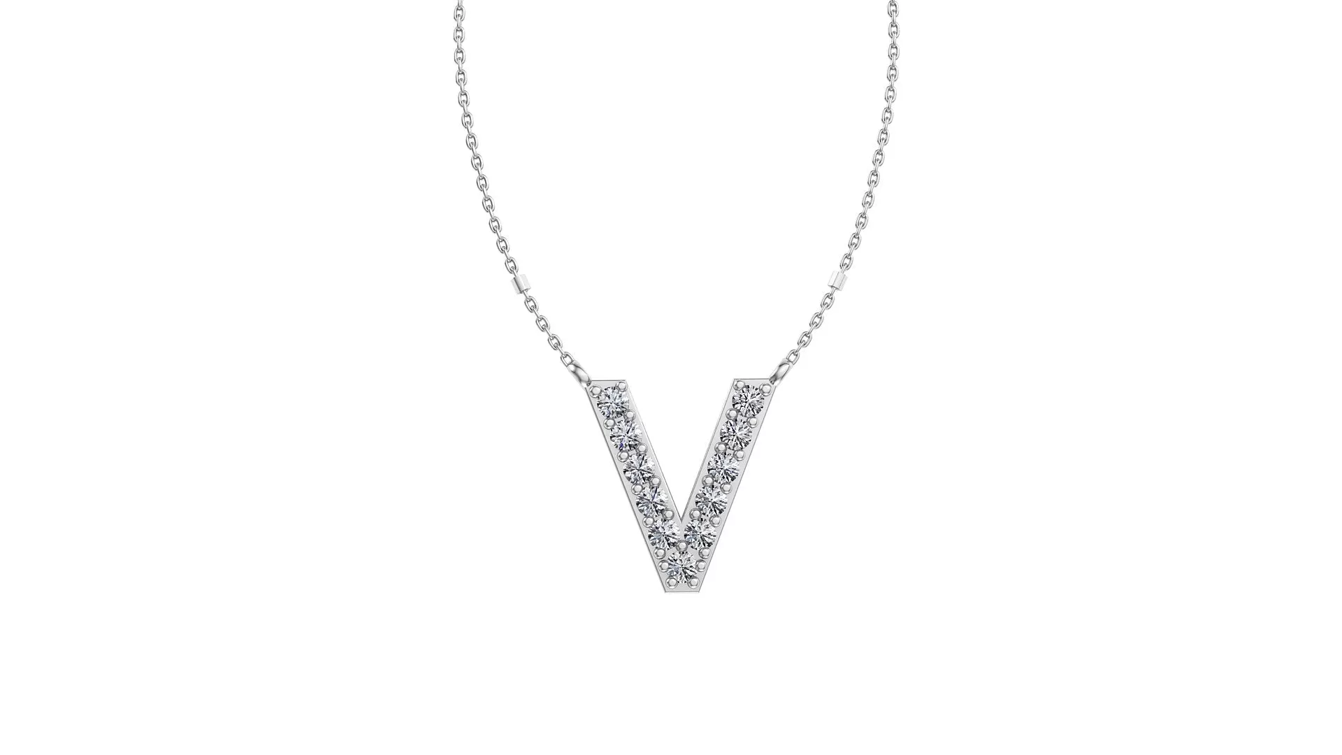 Initial V Diamond Pendant 14K Gold DIP022