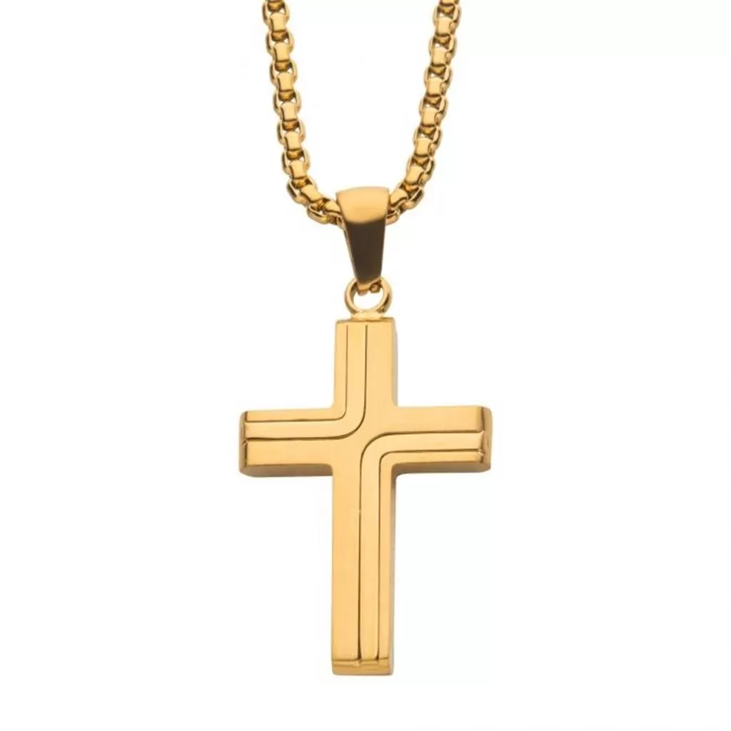 INOX Cross Drop Pendant