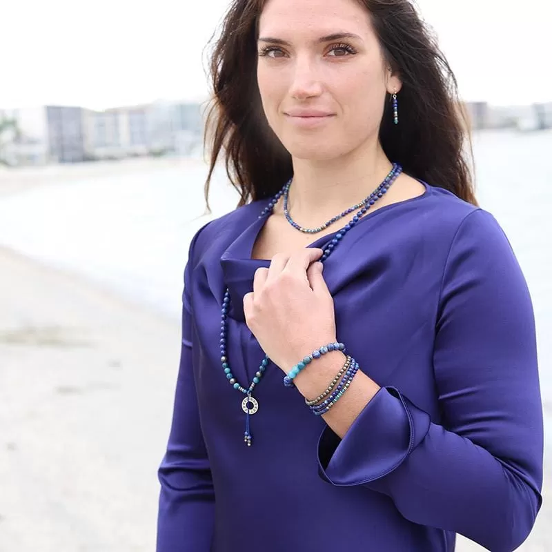 “Intuition and Gratitude” Lapis Lazuli and Pyrite Delicate Bracelet Set