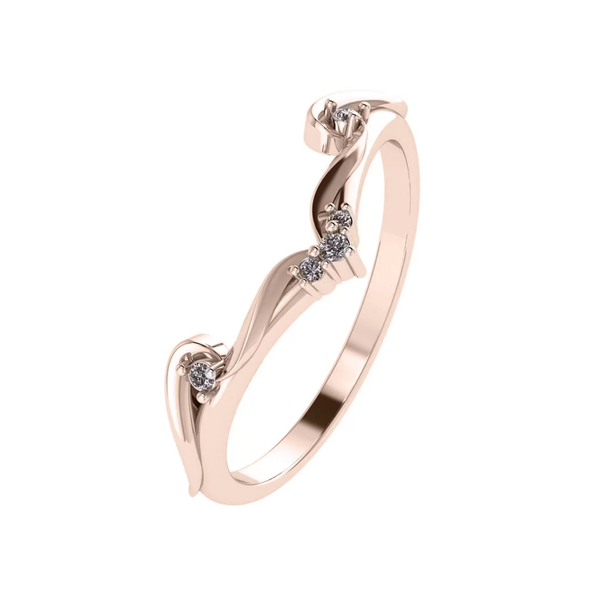 Iris | matching wedding band with 5 gemstones