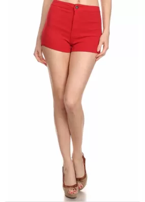 JC & JQ High Rise Disco Shorts (Red) GS3050-RD