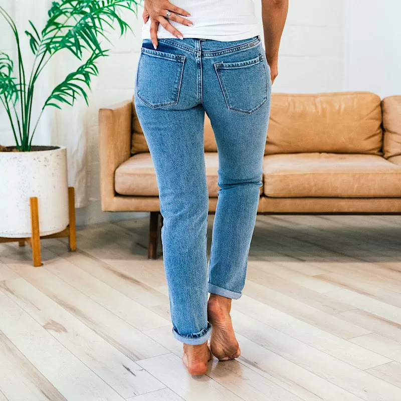 KanCan Lucia Rolled Hem Straight Jeans