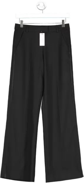 Karen Millen Black The Founder Premium Twill Straight Leg Tailored Trousers UK 6