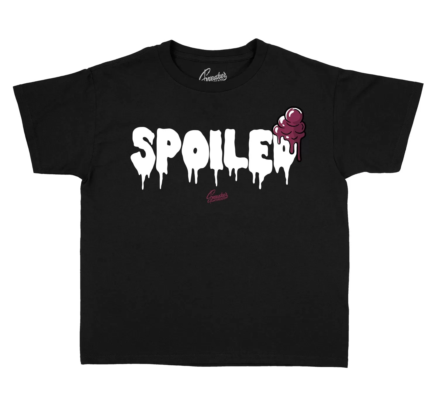 Kids Burgundy 8 Shirt - Spoiled - Black