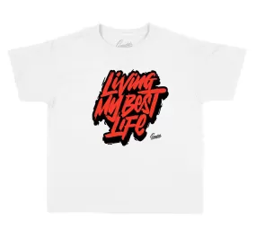 Kids Foam Lava Shirt - Living Life - White