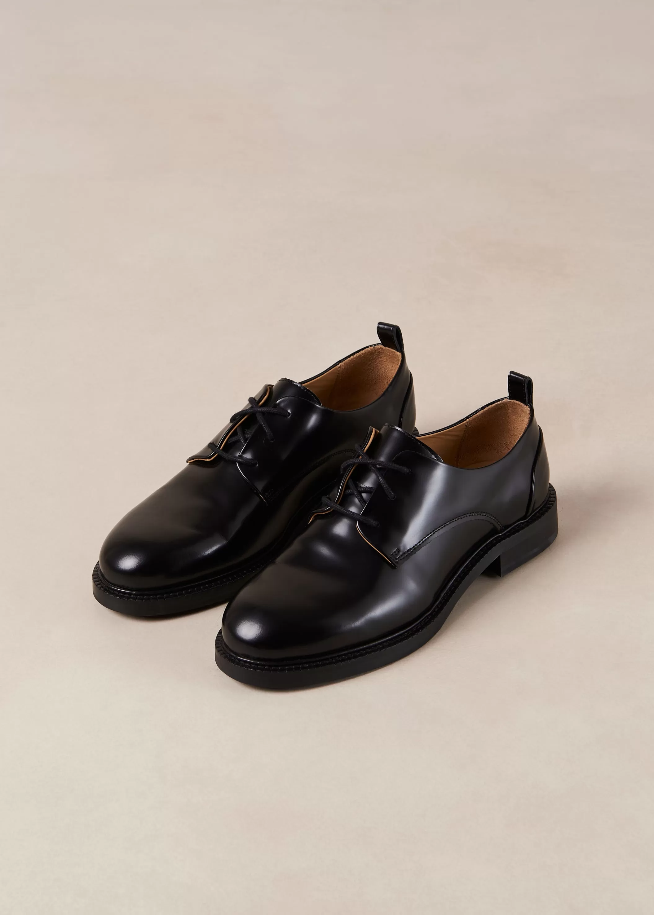 Langston Black Leather Oxfords