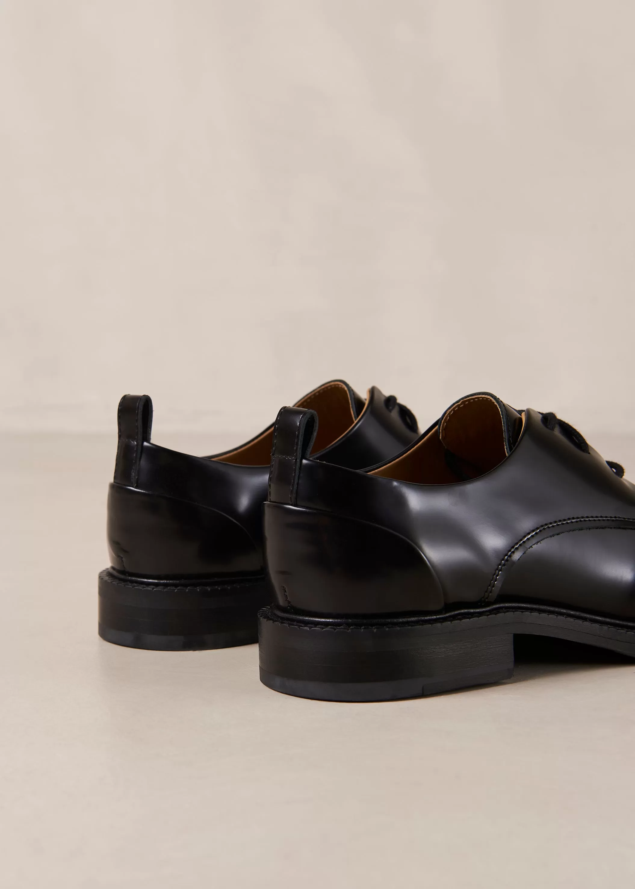 Langston Black Leather Oxfords