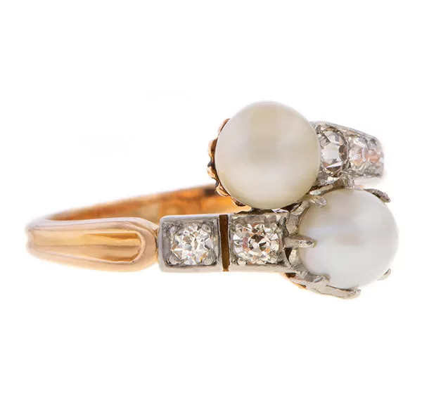 Late Victorian Pearl Toi et Moi Ring