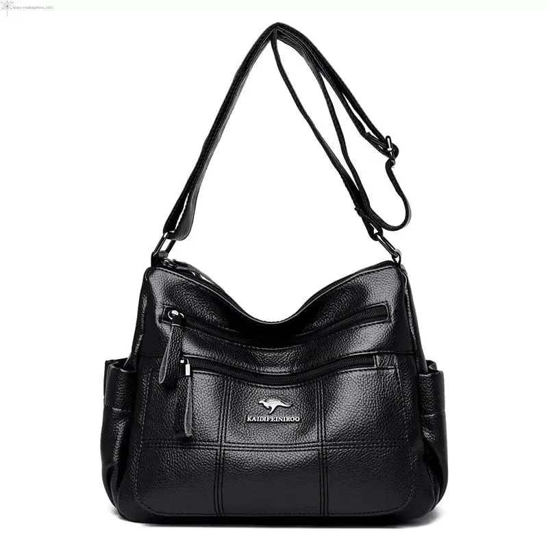 Leather Crossbody Bag Bucket Shape