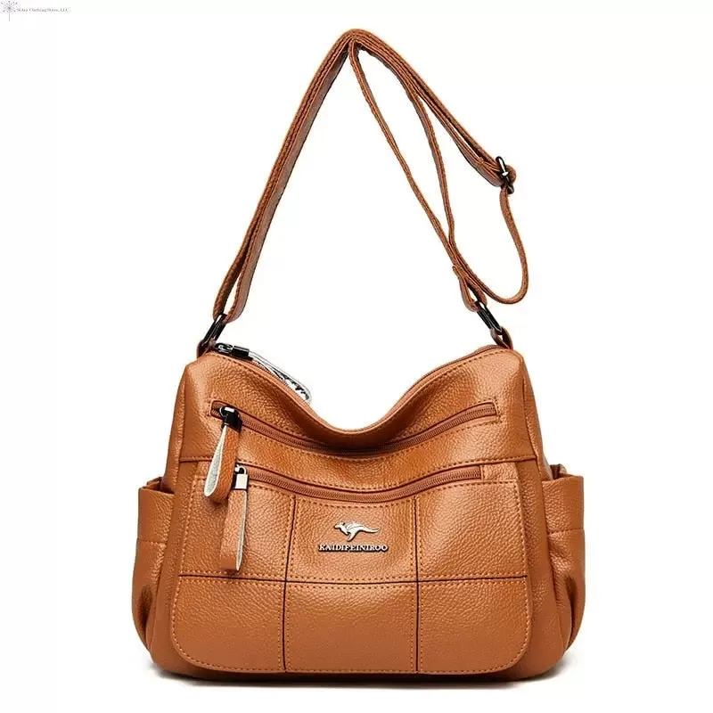 Leather Crossbody Bag Bucket Shape