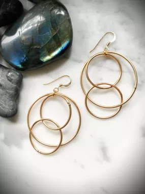 Linked Rings Statement Earrings